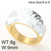 Stainless Steel 18K Gold Plated Basic Color Block Plating Inlay Glass Stone Rings