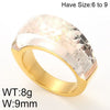 Stainless Steel 18K Gold Plated Basic Color Block Plating Inlay Glass Stone Rings