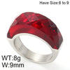 Stainless Steel 18K Gold Plated Basic Color Block Plating Inlay Glass Stone Rings