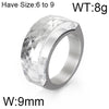 Stainless Steel 18K Gold Plated Basic Color Block Plating Inlay Glass Stone Rings