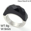 Stainless Steel 18K Gold Plated Basic Color Block Plating Inlay Glass Stone Rings