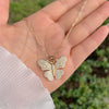 Copper 18K Gold Plated Simple Style Classic Style Flower Butterfly Plating Inlay Zircon Pendant Necklace