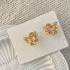 1 Pair Simple Style Solid Color Plating Inlay Copper Zircon 18K Gold Plated Ear Studs