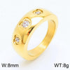 Stainless Steel 18K Gold Plated Simple Style Classic Style Heart Shape Plating Inlay Rhinestones Rings