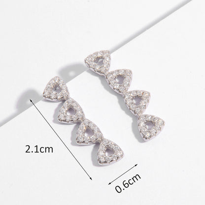 1 Pair Elegant Glam Luxurious Star Plating Inlay Sterling Silver Zircon White Gold Plated Ear Studs