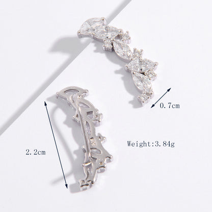 1 Pair Elegant Glam Luxurious Star Plating Inlay Sterling Silver Zircon White Gold Plated Ear Studs