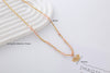 Stainless Steel Moonstone Shell 18K Gold Plated Simple Style Classic Style Color Block Beaded Plating Necklace