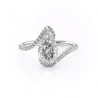 Wholesale Simple Style Water Droplets Copper Plating Inlay White Gold Plated Zircon Rings