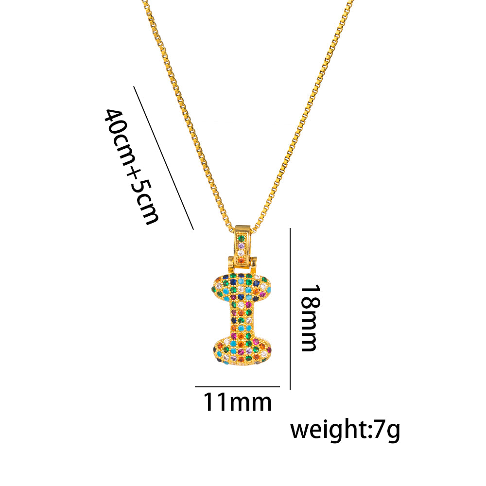 Titanium Steel 18K Gold Plated Simple Style Inlay Letter Zircon Pendant Necklace