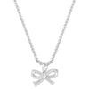 Copper 18K Gold Plated Elegant Bow Knot Inlay Zircon Pendant Necklace