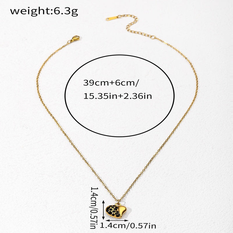 304 Stainless Steel 18K Gold Plated Simple Style Classic Style Plating Inlay Heart Shape Zircon Pendant Necklace