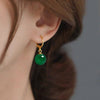 1 Pair Elegant Round Agate Wholesale Drop Earrings