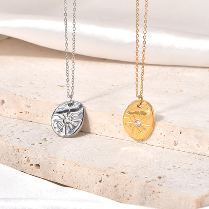 Titanium Steel Casual Simple Style Solid Color Pendant Necklace