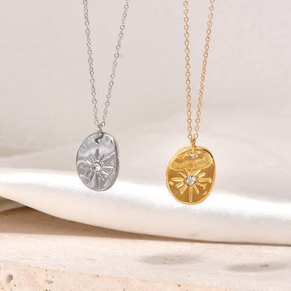 Titanium Steel Casual Simple Style Solid Color Pendant Necklace