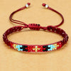 Simple Style Classic Style Color Block Bead Wax Line Crystal Beaded Women's Bracelets