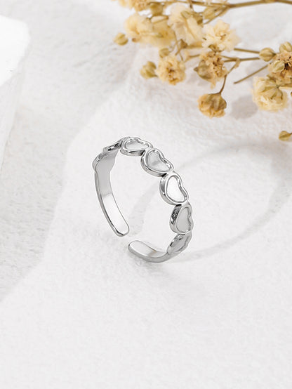 304 Stainless Steel IG Style Simple Style Heart Shape Open Rings