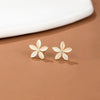 1 Pair Sweet Flower Inlay Copper Zircon Ear Studs