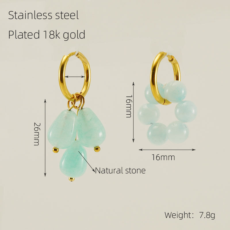 1 Pair Simple Style Star Water Droplets Plating Stainless Steel Gold Plated Drop Earrings