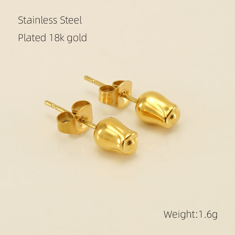 1 Pair Simple Style Classic Style Flower Plating Stainless Steel Gold Plated Ear Studs