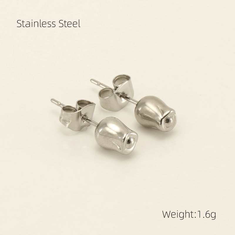 1 Pair Simple Style Classic Style Flower Plating Stainless Steel Gold Plated Ear Studs