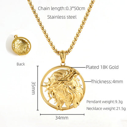 Stainless Steel Titanium Steel Gold Plated Simple Style Classic Style Solid Color Plating Pendant Necklace