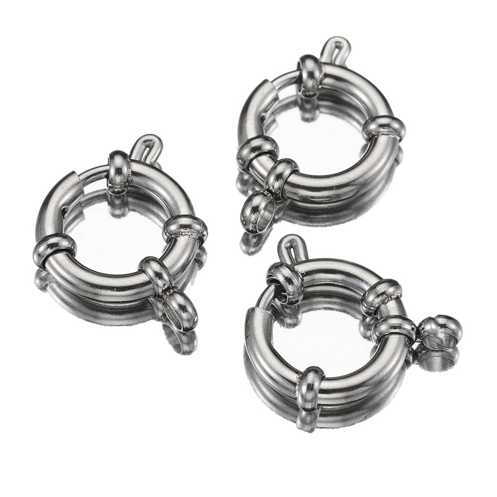 4 Pieces Per Pack Diameter 10mm Diameter 12mm Diameter 14mm Stainless Steel Solid Color Polished Jewelry Buckle