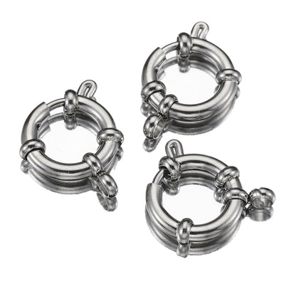 4 Pieces Per Pack Diameter 10mm Diameter 12mm Diameter 14mm Stainless Steel Solid Color Polished Jewelry Buckle