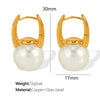 1 Pair Vintage Style Pearl Plating Inlay Titanium Steel Glass Bead 18K Gold Plated Drop Earrings