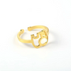 304 Stainless Steel 18K Gold Plated Simple Style Classic Style Epoxy Plating Animal Map Notes Open Rings