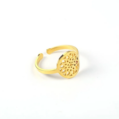 304 Stainless Steel 18K Gold Plated Simple Style Classic Style Epoxy Plating Animal Map Notes Open Rings