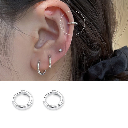 1 Piece Casual Modern Style Solid Color Plating Sterling Silver Silver Plated Earrings