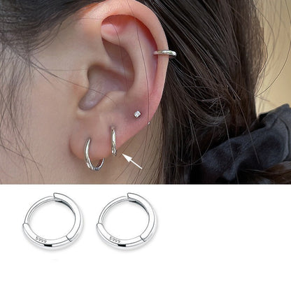 1 Piece Casual Modern Style Solid Color Plating Sterling Silver Silver Plated Earrings