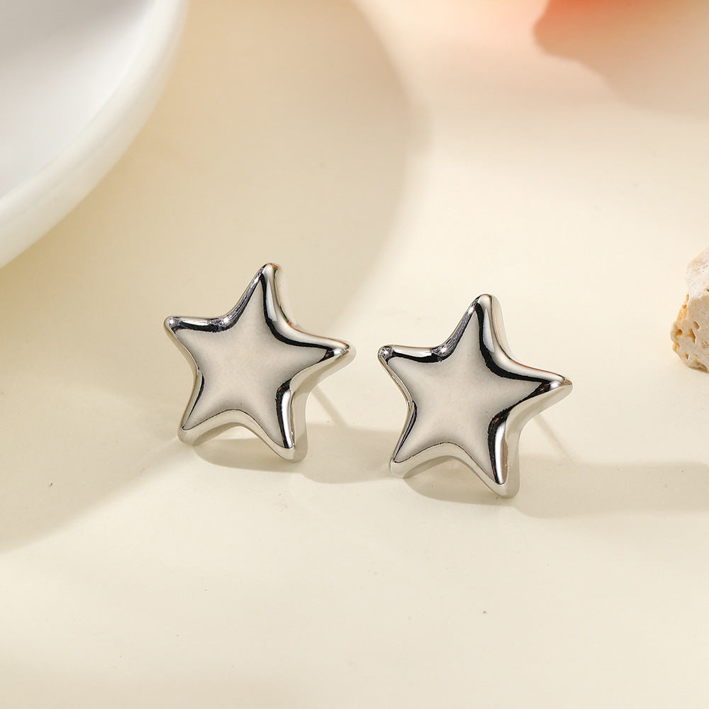 1 Pair Simple Style Star Plating Copper Gold Plated Ear Studs