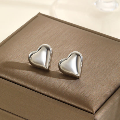 1 Pair Simple Style Classic Style Heart Shape Plating Copper 18K Gold Plated Ear Studs