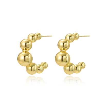 1 Pair Simple Style Classic Style Solid Color Plating Copper Gold Plated Ear Studs