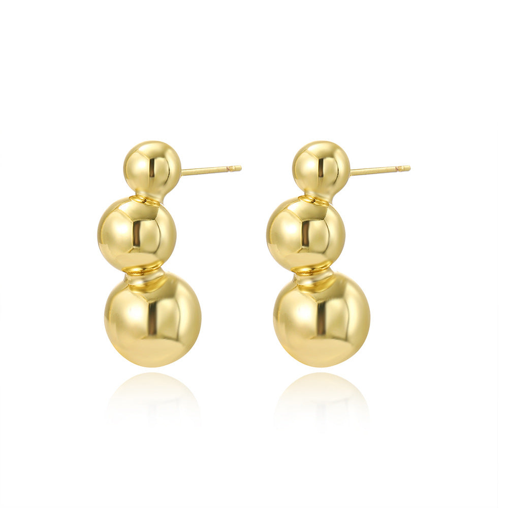 1 Pair Simple Style Classic Style Solid Color Plating Copper Gold Plated Ear Studs