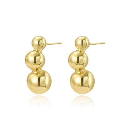 1 Pair Simple Style Classic Style Solid Color Plating Copper Gold Plated Ear Studs