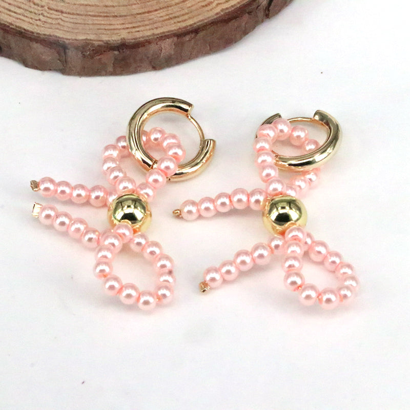 1 Pair Simple Style Bow Knot Handmade Copper Drop Earrings