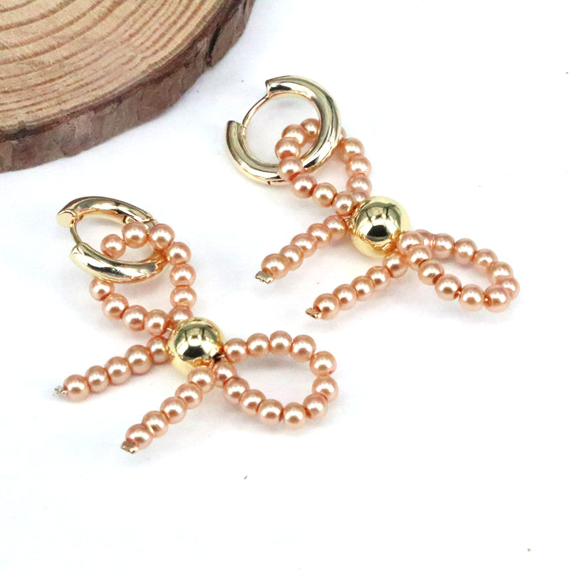 1 Pair Simple Style Bow Knot Handmade Copper Drop Earrings