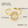 Titanium Steel Simple Style Classic Style Inlay Water Droplets Heart Shape Rhombus Zircon Rings