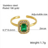 Titanium Steel Simple Style Classic Style Inlay Water Droplets Heart Shape Rhombus Zircon Rings