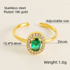 Titanium Steel Simple Style Classic Style Inlay Water Droplets Heart Shape Rhombus Zircon Rings