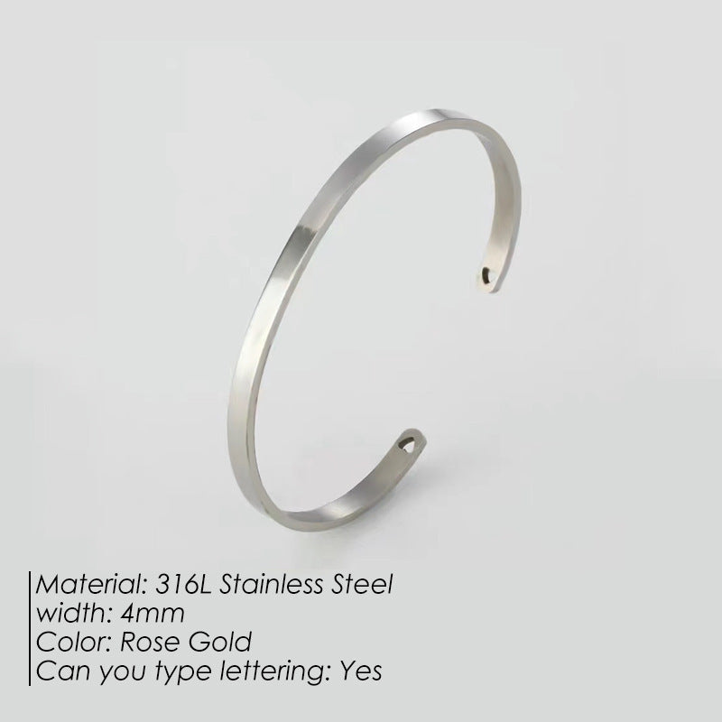 Stainless Steel 14K Gold Plated Simple Style Classic Style Geometric Plating Bangle