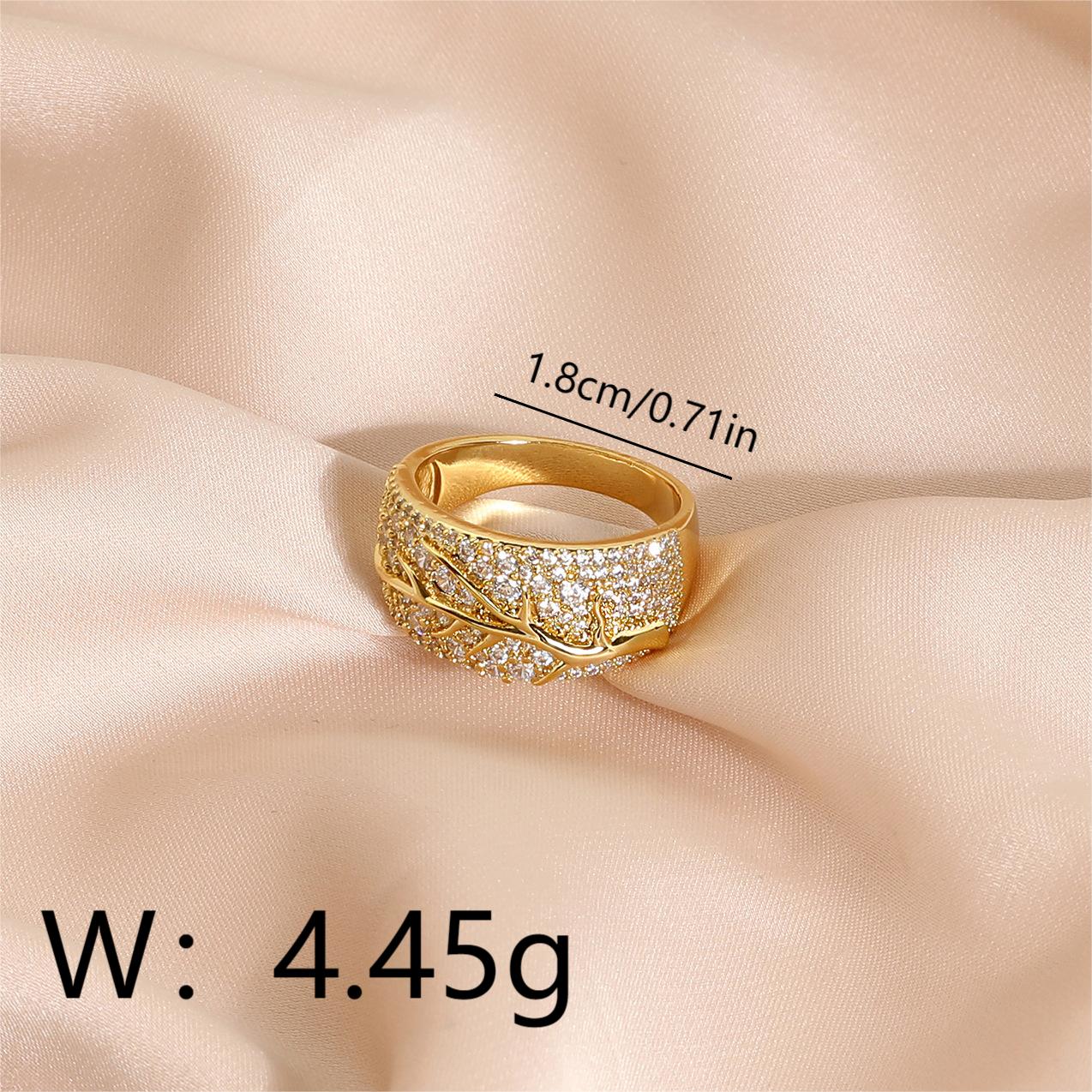 Wholesale Simple Style Commute Solid Color Copper Plating Inlay 18K Gold Plated Zircon Open Rings