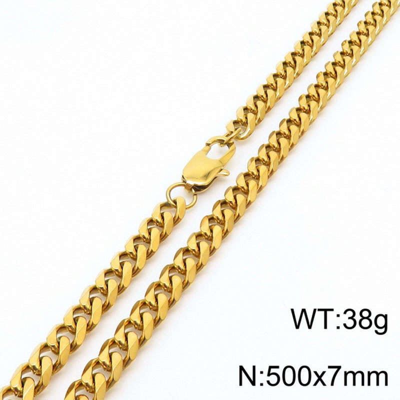 Stainless Steel Titanium Steel Hip-Hop Solid Color Bracelets Necklace