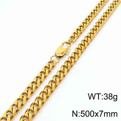 Stainless Steel Titanium Steel Hip-Hop Solid Color Bracelets Necklace