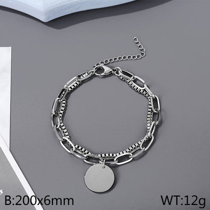 Hip-hop Geometric Titanium Steel Plating Bracelets