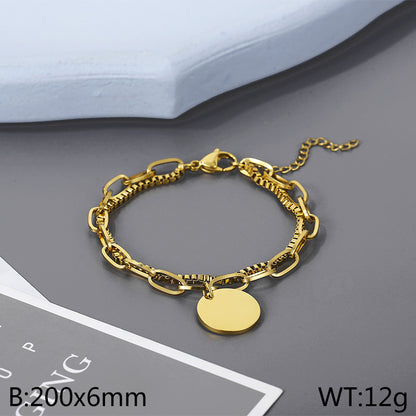 Hip-hop Geometric Titanium Steel Plating Bracelets