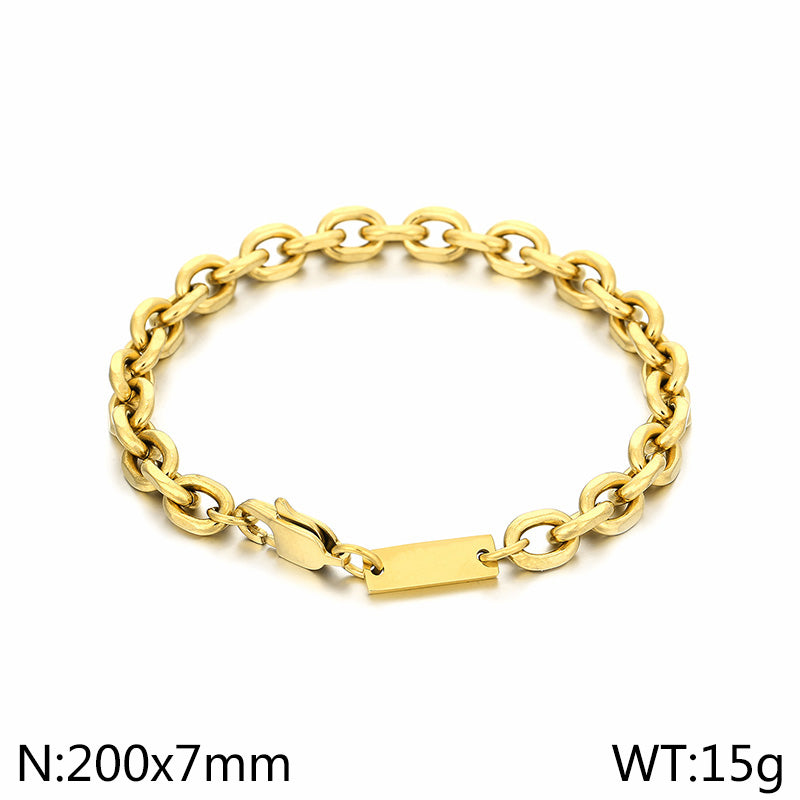 Stainless Steel Hip-Hop Solid Color Bracelets Necklace