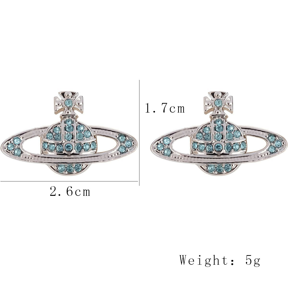 Fashion Universe Planet Alloy Inlay Rhinestones Women's Drop Earrings 1 Pair